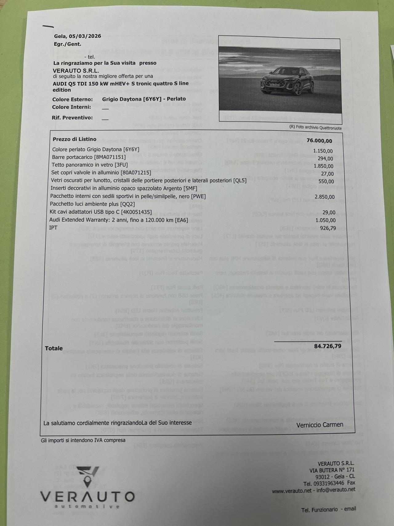 Audi Q5 TDI 150 kW mHEV+ S tronic quattro line edition possibilità noleggio no scoring