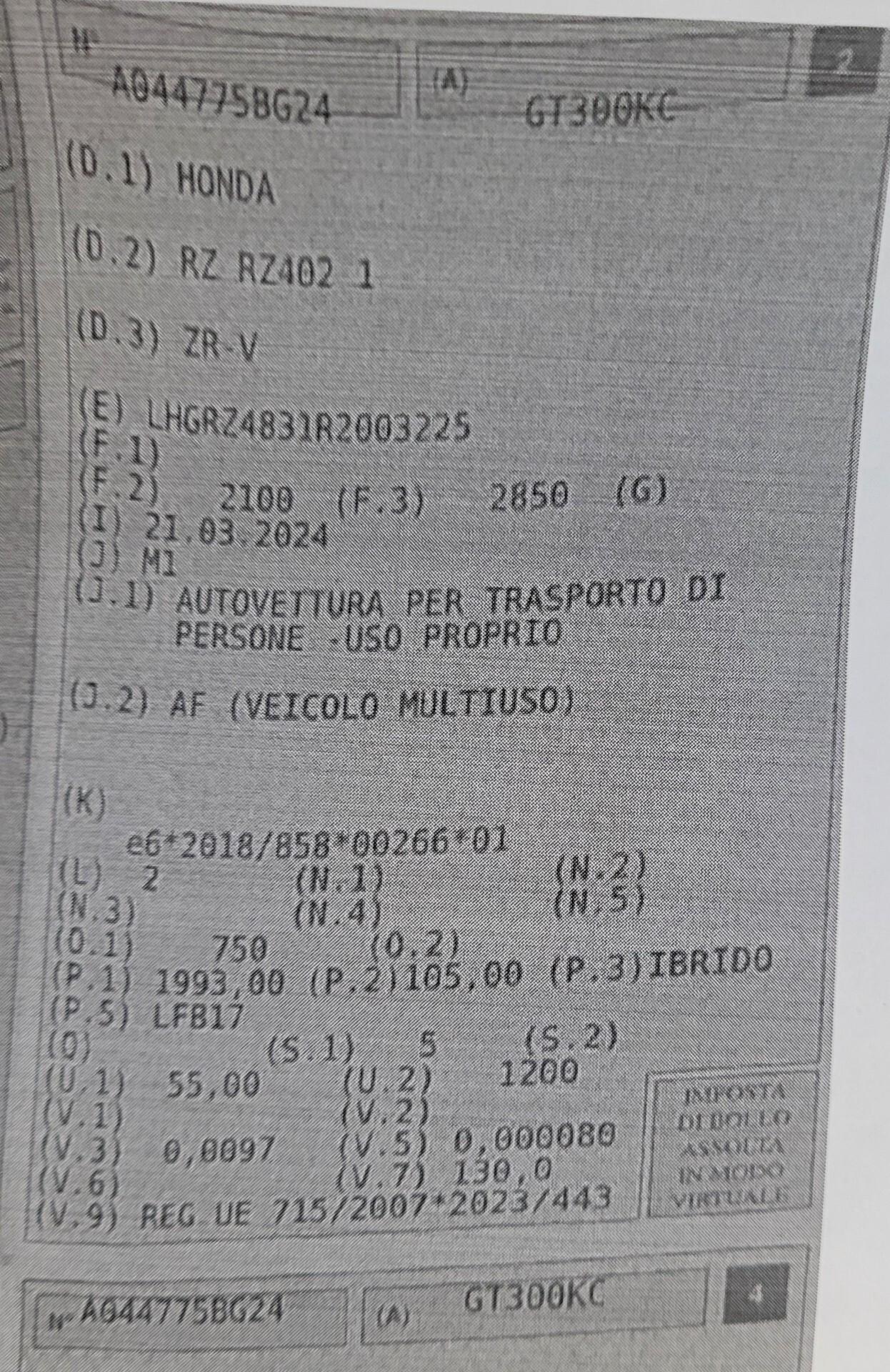 Honda ZR-V 2.0 Hev eCVT Elegance