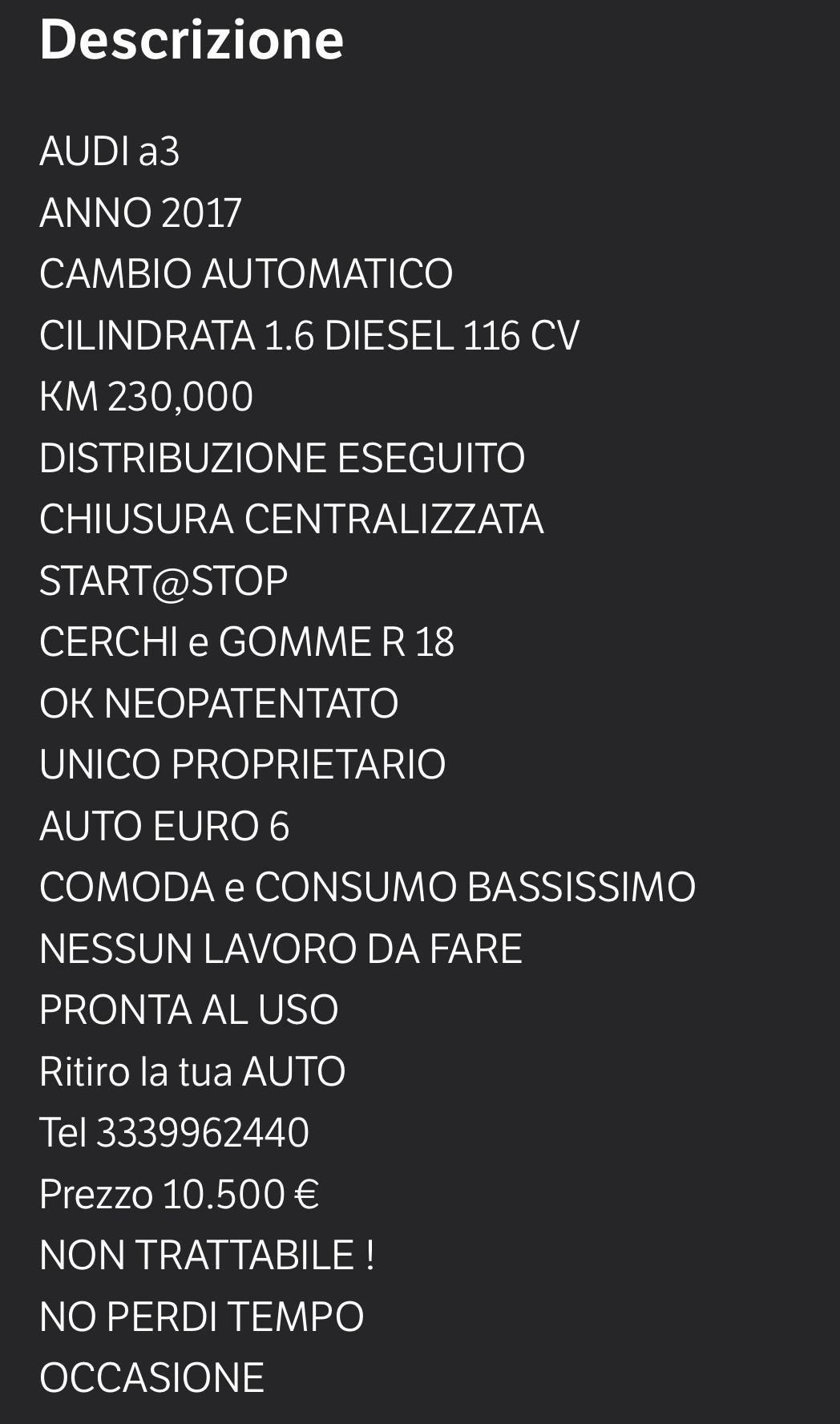 Audi A3 SPB 1.6 TDI 116 CV S tronic