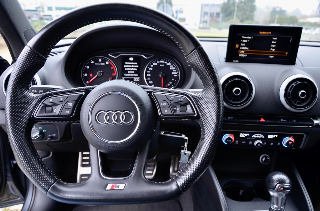 Audi A3 SPB 2.0 TFSI quattro 190cv S tronic S-LINE INTERIOR, UFF ITALIANA, EURO 6B, DRIVE SELECT, PERMUTE