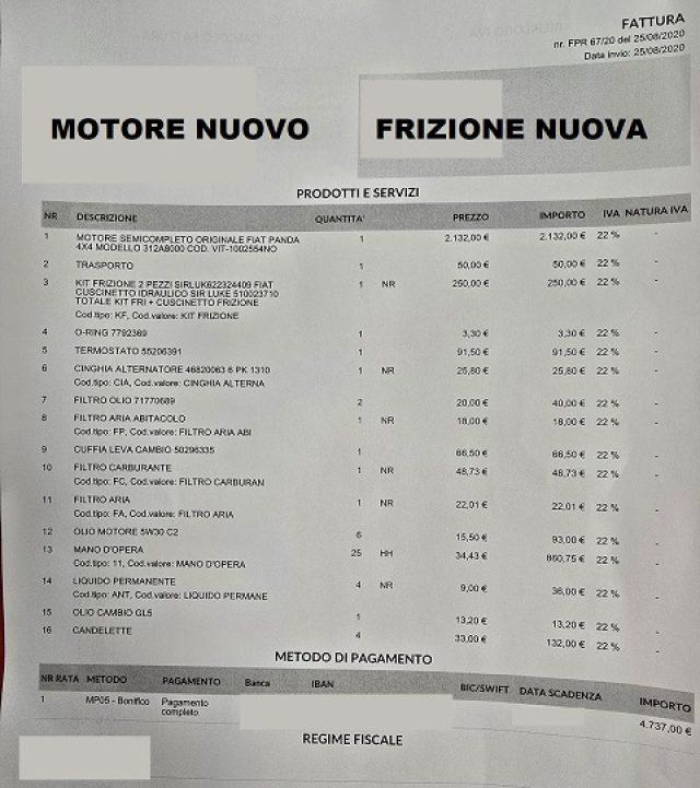 FIAT Panda CROSS 1.3 MJT 4x4 MOTORE E FRIZIONE NUOVI A 98.000