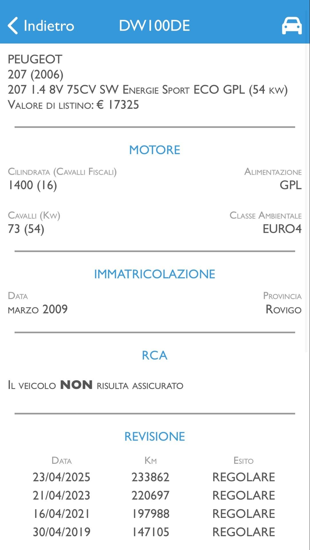 PEUGEOT 207 1.4 GPL FINO 2029 - NEOPATENTATI