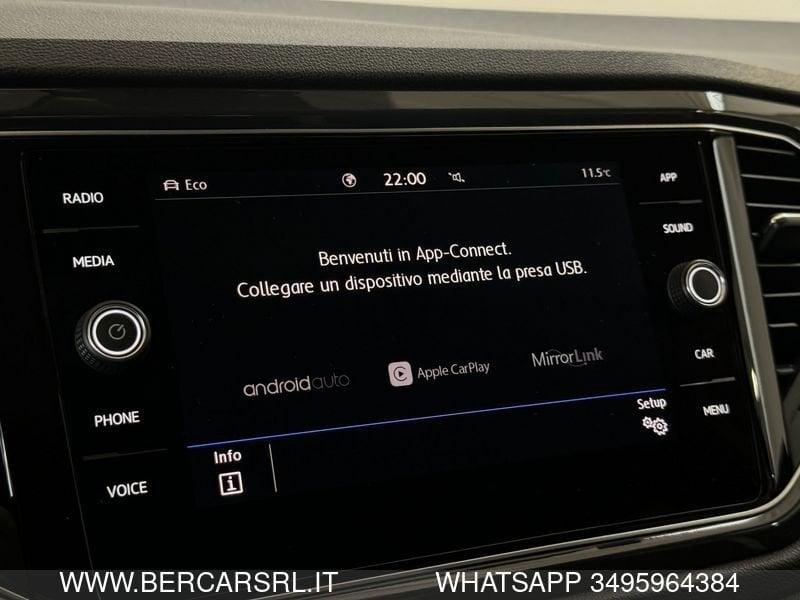 Volkswagen T-Roc 1.0 TSI SPORT BlueMotion Technology*PROIETTORI LED*CROUISE CONTROL ADATTIVO*TELECAMERA*