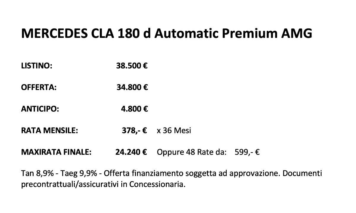 MERCEDES CLA 180 d Automatic Premium AMG