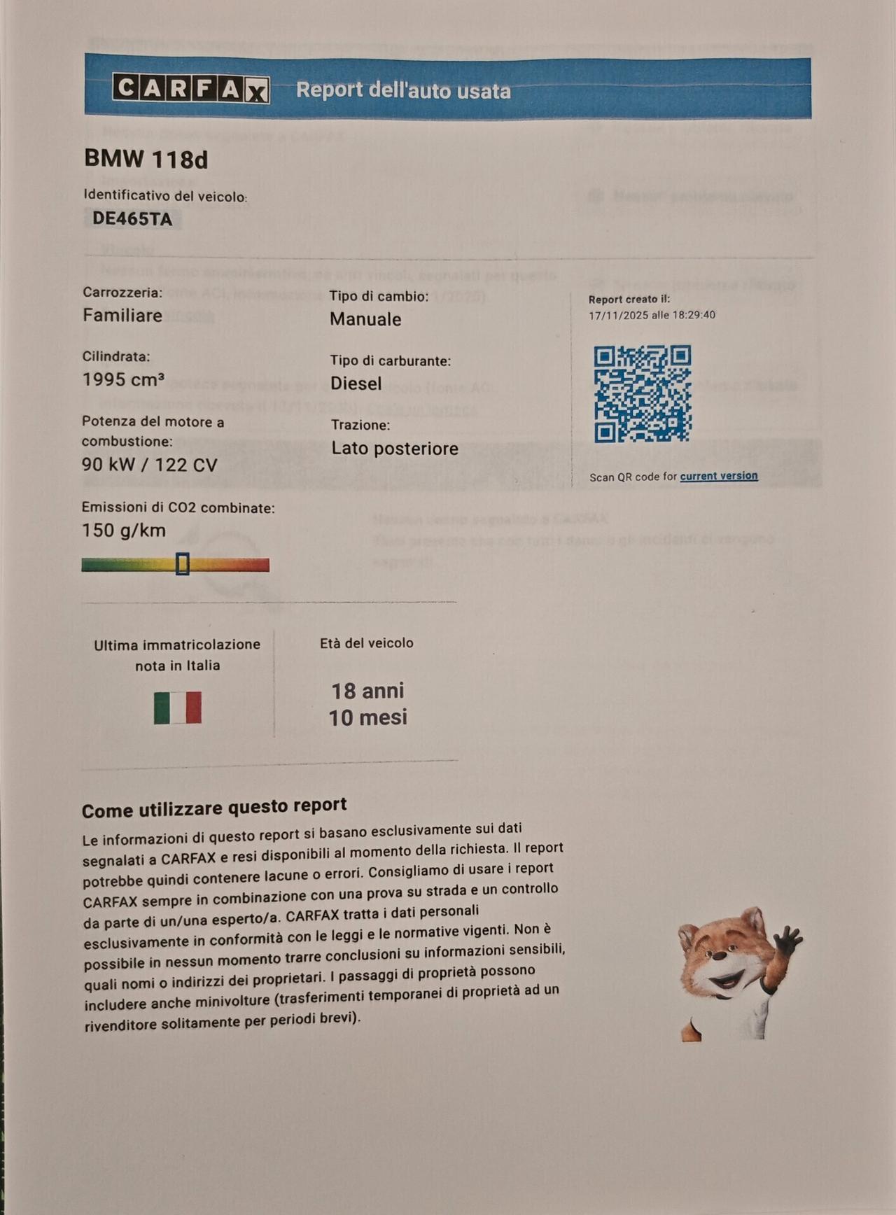 BMW 118 D 5P 122CV M47. ,OK NEOPATENTATI MAI INCIDENTATA .