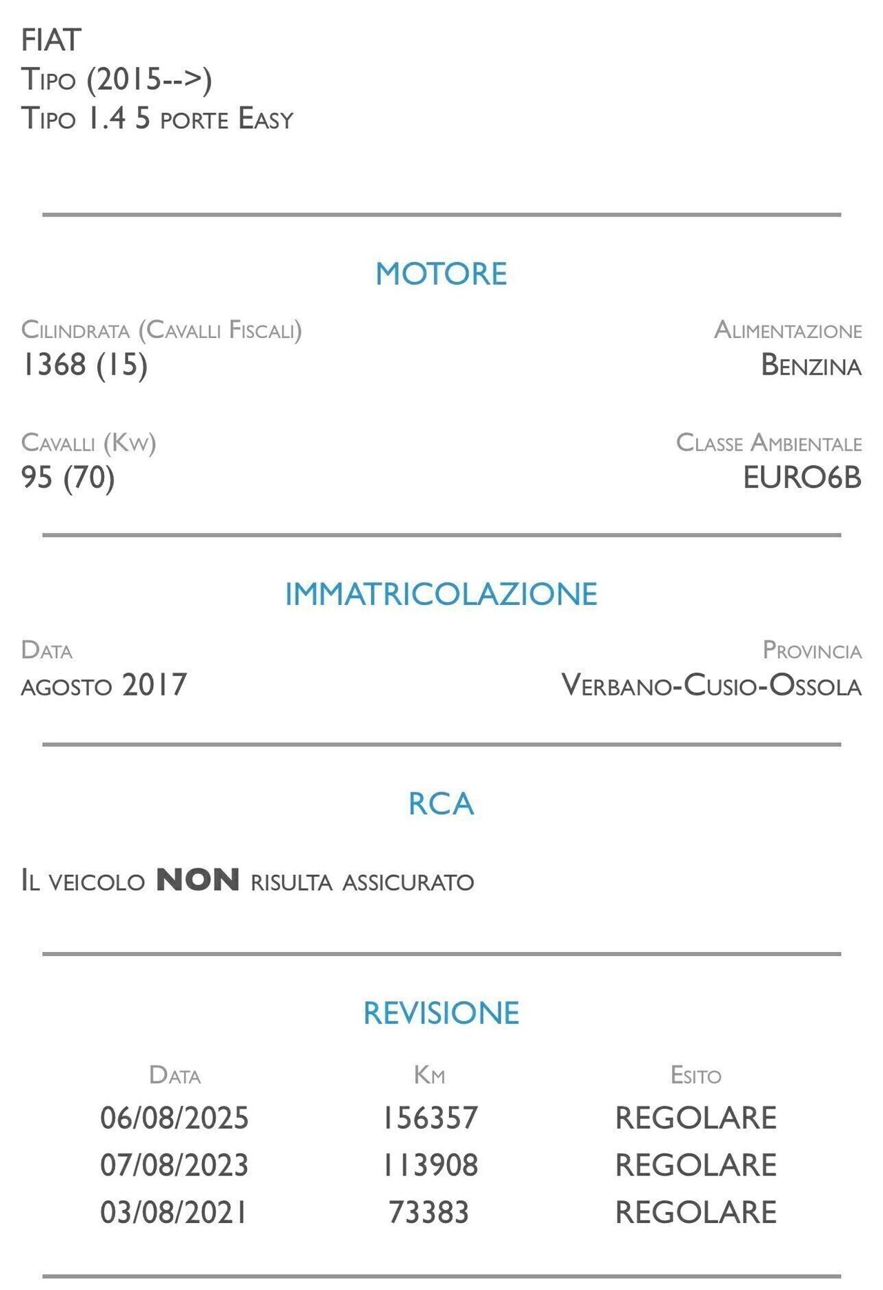 Fiat Tipo 1.4 5 porte Easy - UNICO PROPRIETARIO