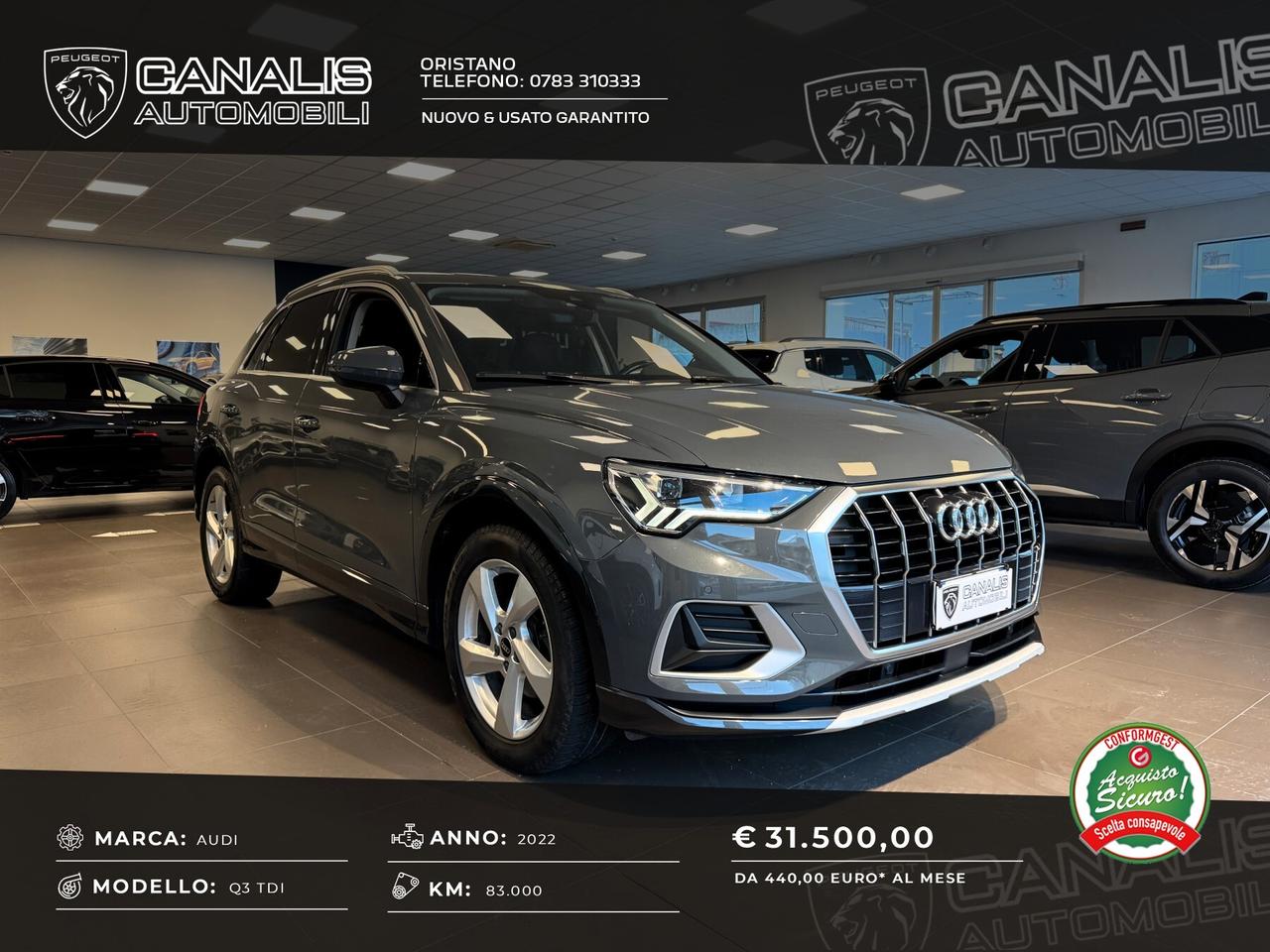 Audi Q3 35 TDI 150CV S tronic Advanced 2022 AZIENDALE