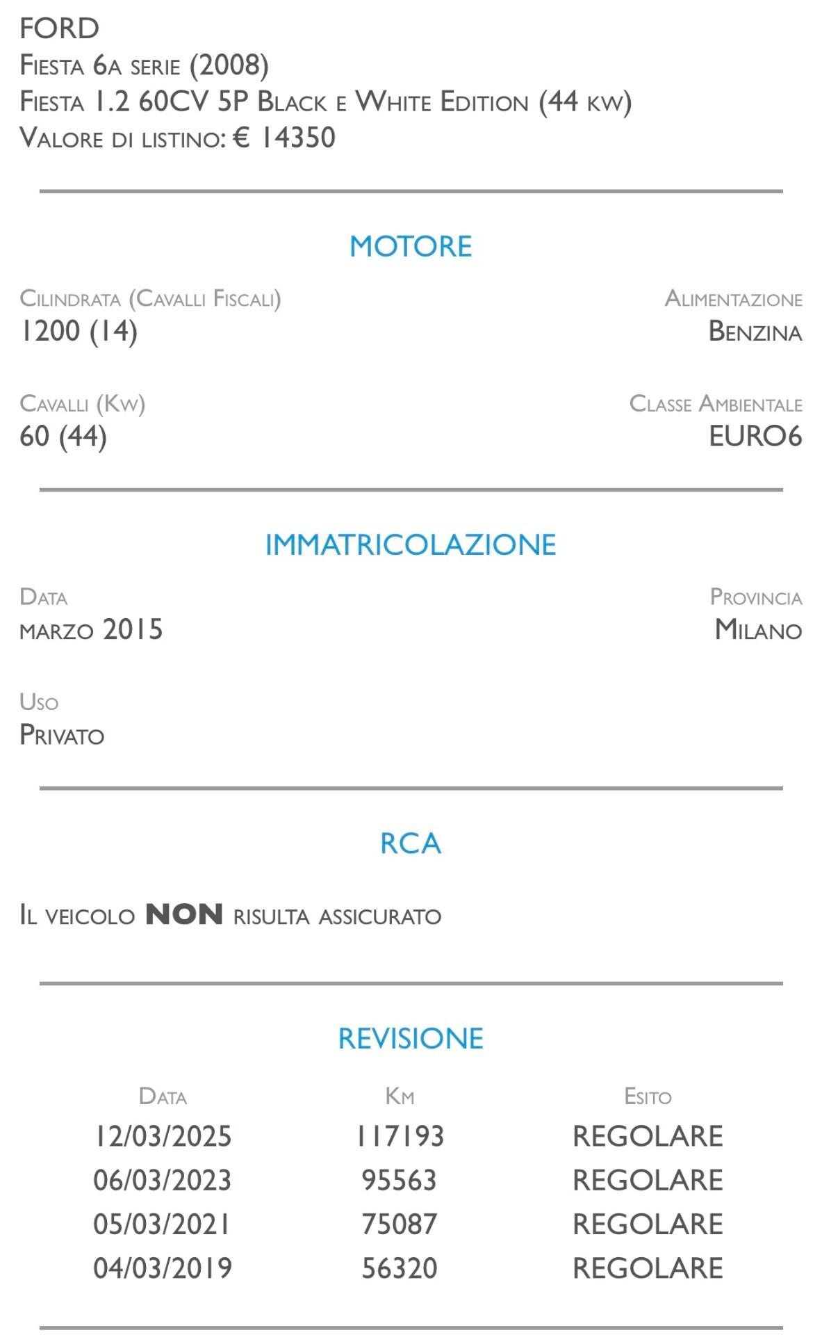 Ford Fiesta 1.2 60CV 5 porte - IDEALE PER NEOPATENTATI