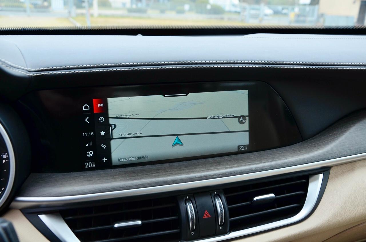 ALFA ROMEO STELVIO 2.2 t 6C VILLA D'ESTE Q4 210cv AUT, ROSSO ETNA, UNICOPROPRIETARIO, SERVICE UFFICIALI, EURO 6D, 21", PERMUTE