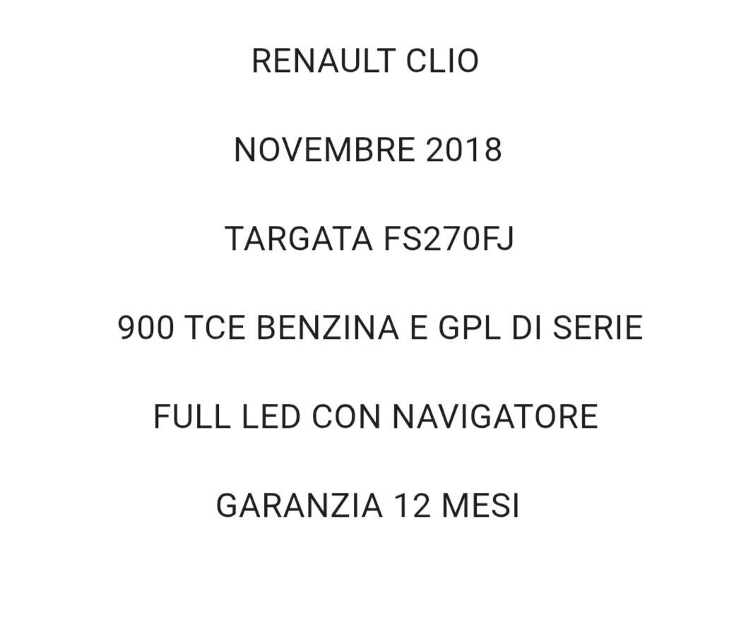 Renault Clio 900TCE Benzina e GPL di serie