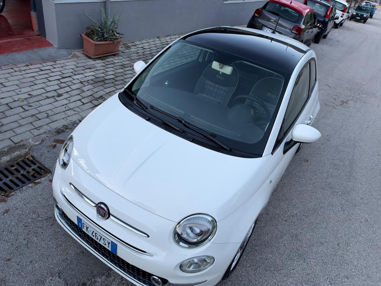 Fiat 500 1.2 benzina 69cv Lounge 2017 tetto panoramico