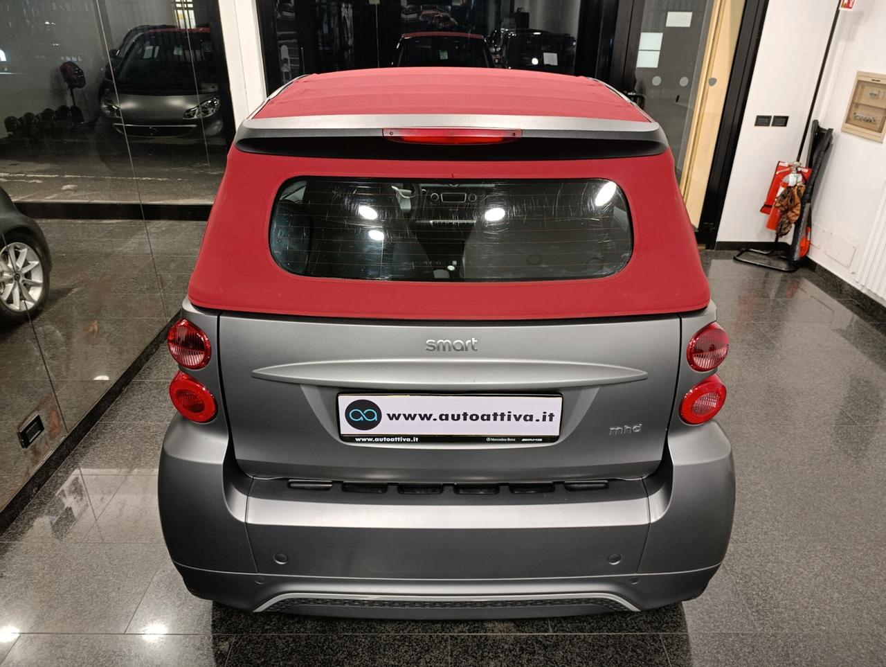 Smart ForTwo 1.0 71cv MHD cabrio passion Grey Opaco capote rossa