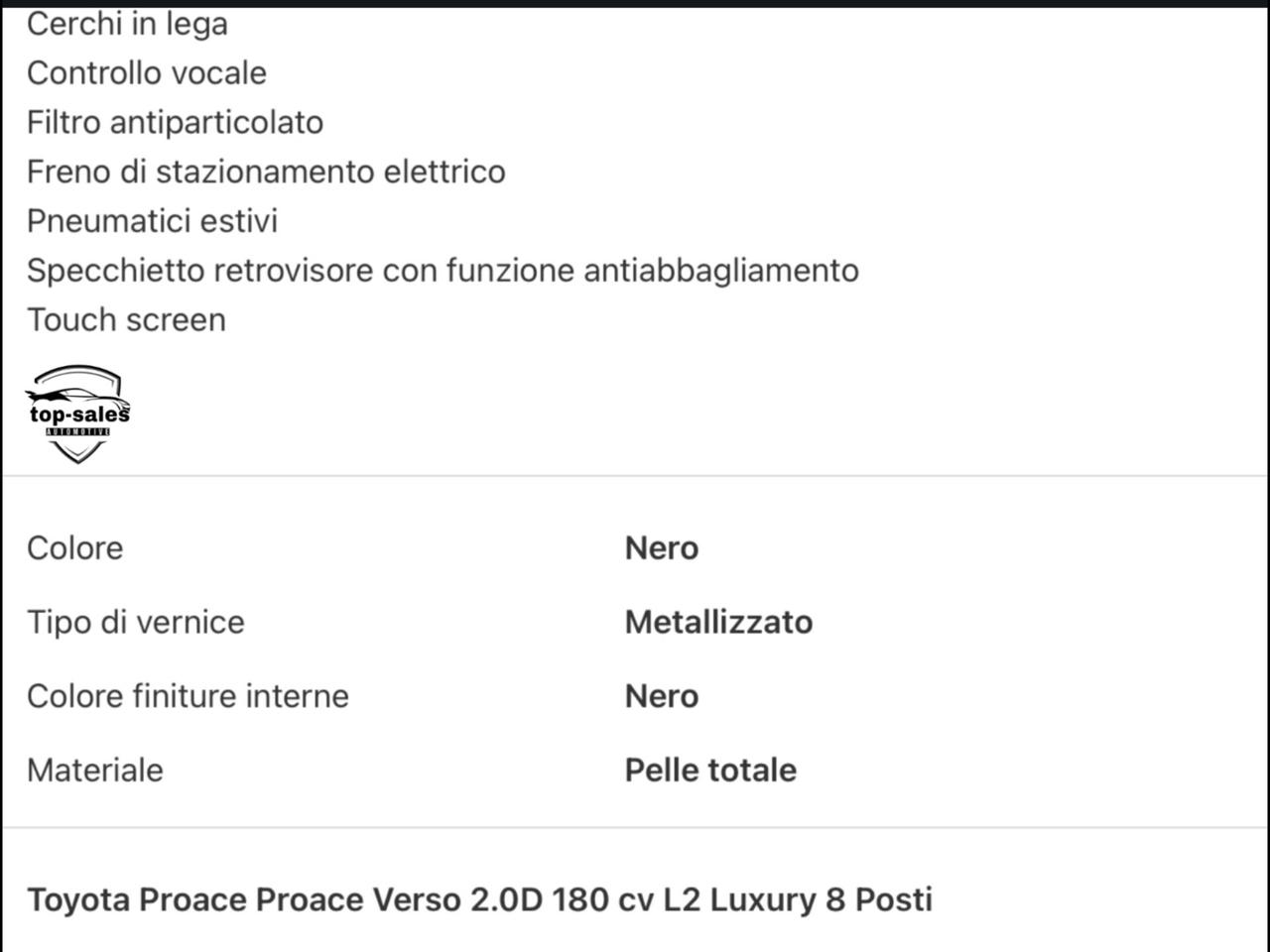 Toyota Proace Verso 2.0D 180 CV L2 D Luxury Perfetta