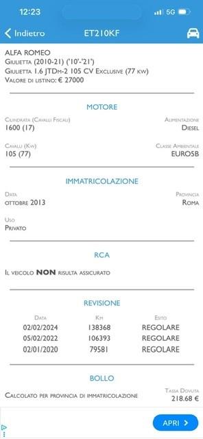 Alfa Romeo Giulietta 1.6 JTDm-2 105 CV Exclusive