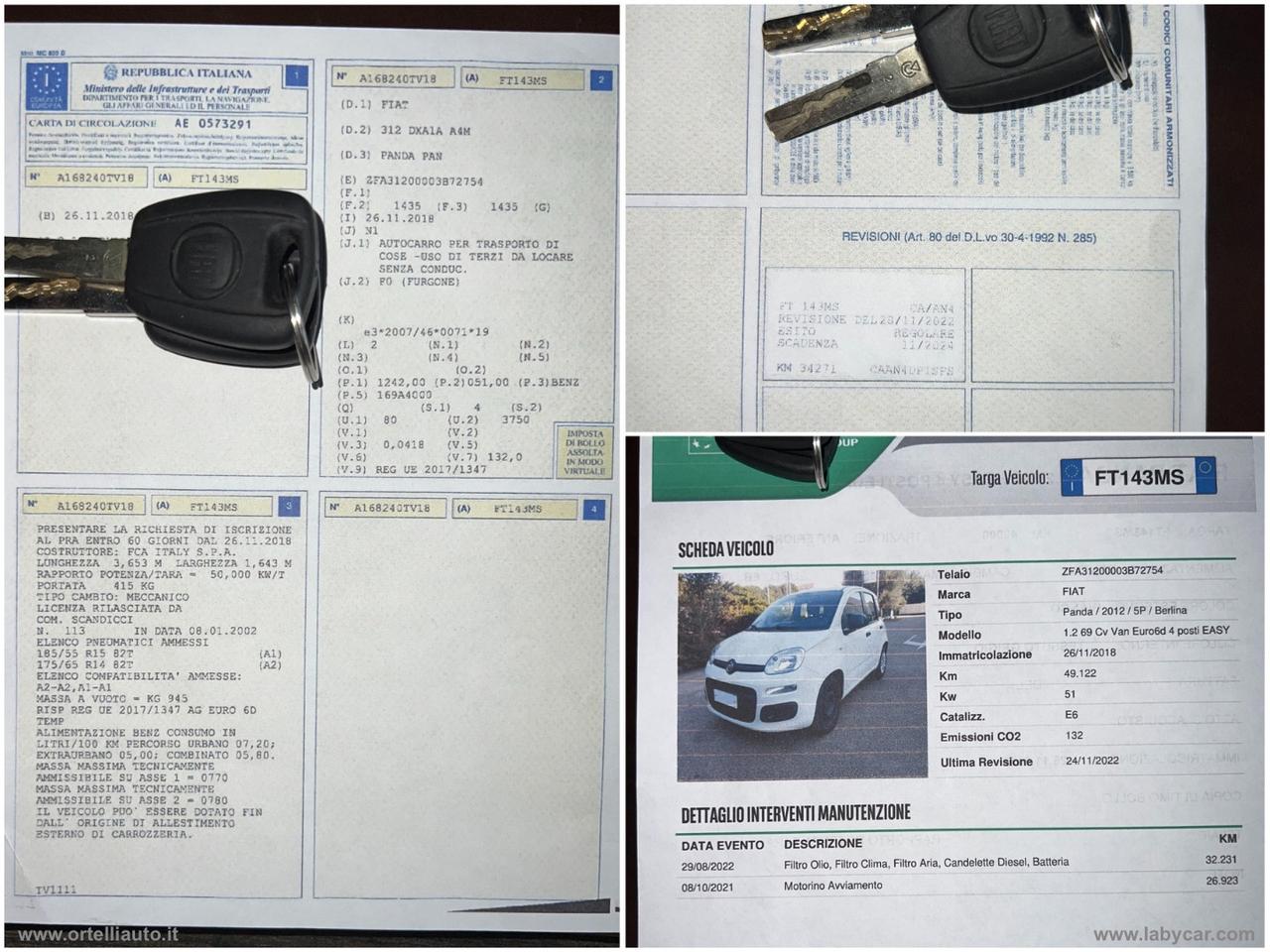FIAT Panda 1.2 Easy Van 4 posti +IVA