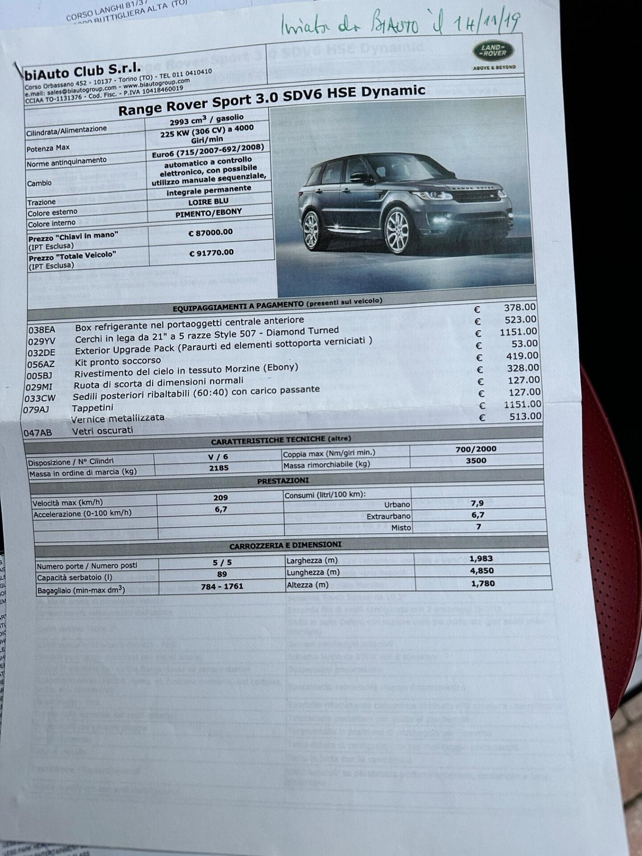 Land Rover Range Sport 3.0 SDV6 Autobiography Dynamic