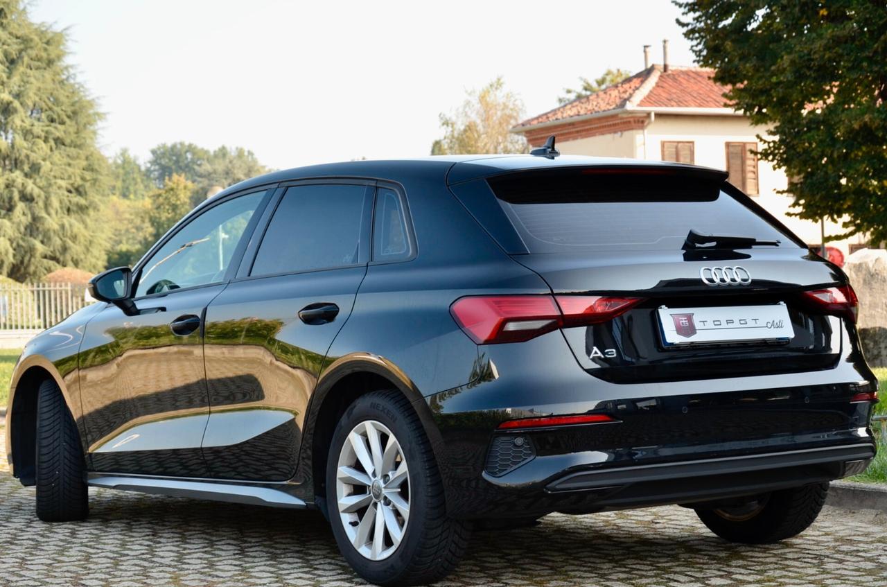 AUDI A3 SPB 35 1.5 TFSI BUSINESS 150cv, SERVICE AUDI, EURO 6D, FARI LED, APPLE ANDROID, PERMUTE
