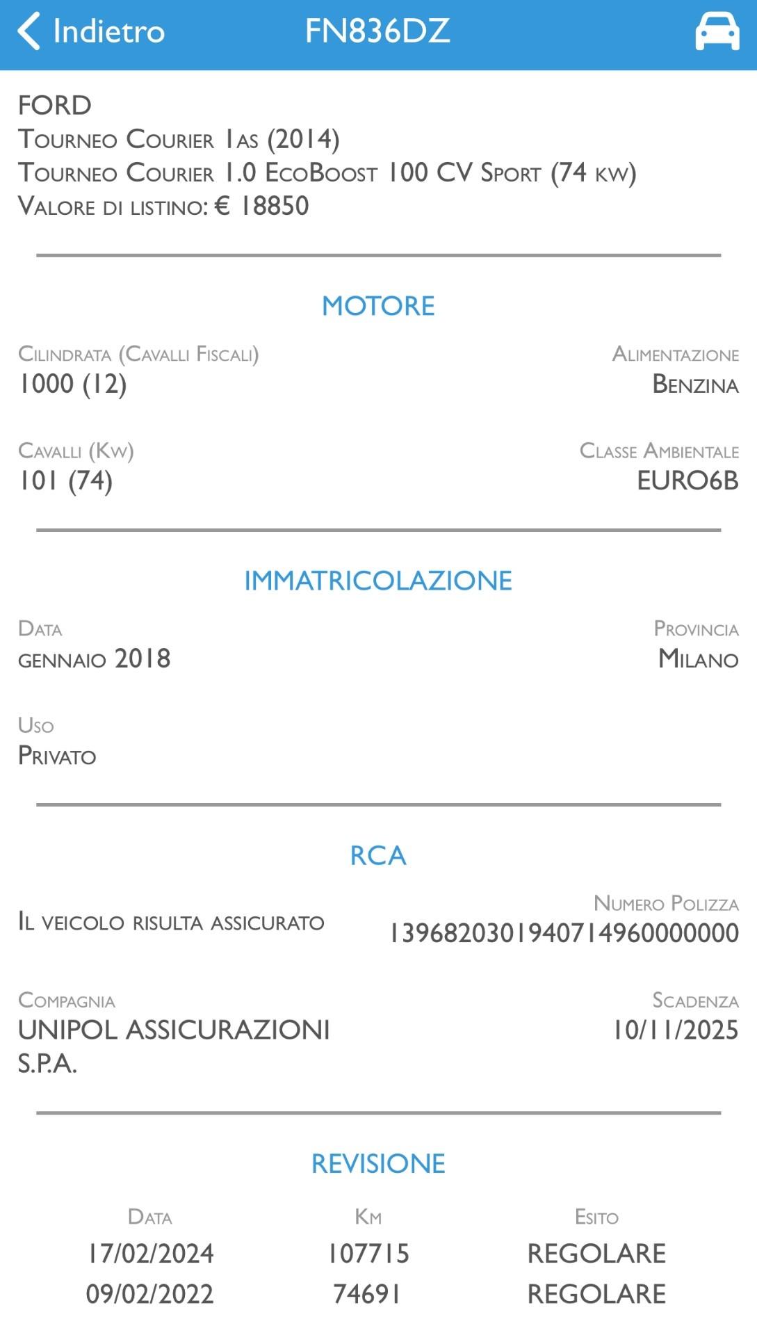Ford Tourneo Courier 1.0 EcoBoost 100 CV Plus