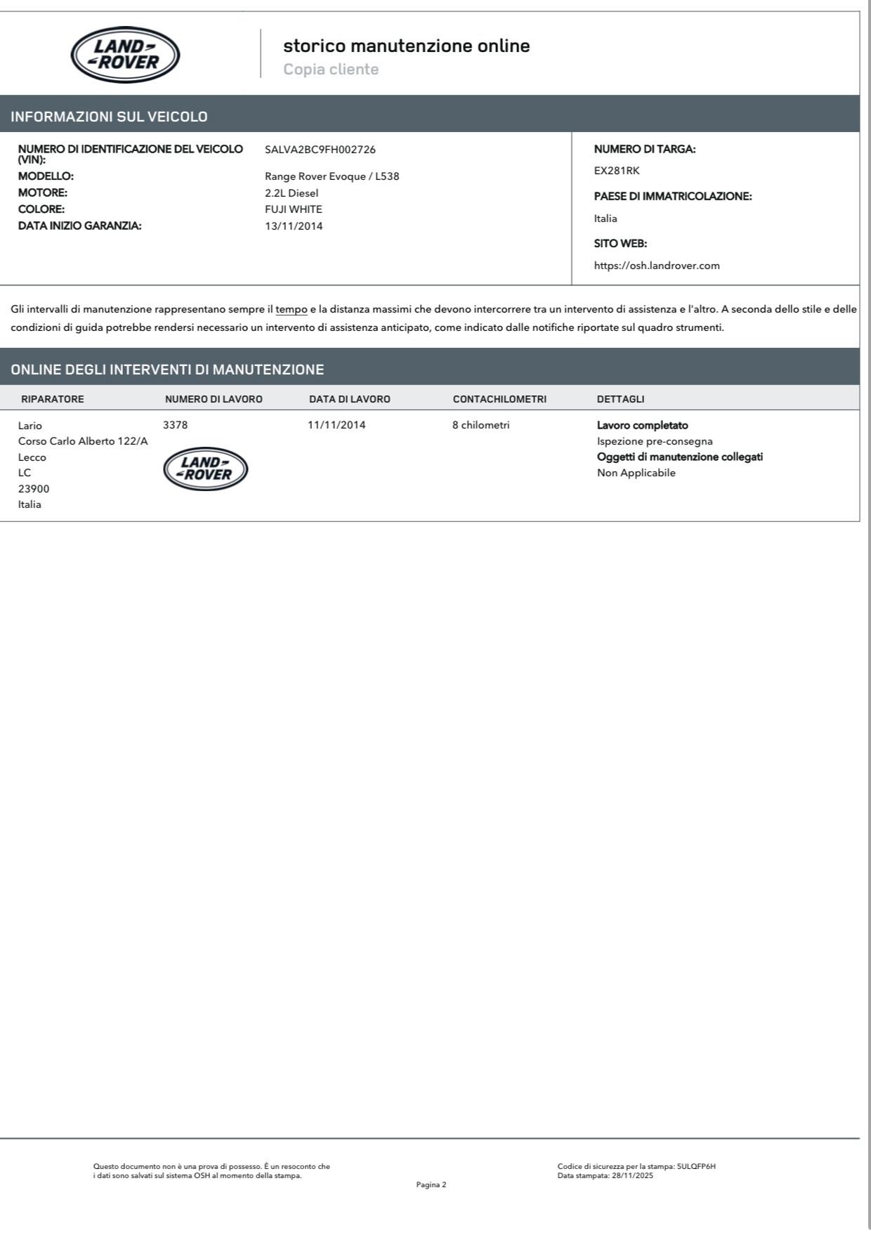 Land Rover Range Rover Evoque 5p 2.2 td4 PureTech*TAGLIANDI CERTIFICATI *