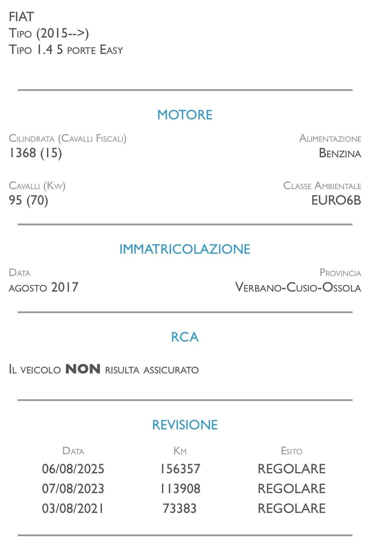 Fiat Tipo 1.4 5 porte Easy - UNICO PROPRIETARIO