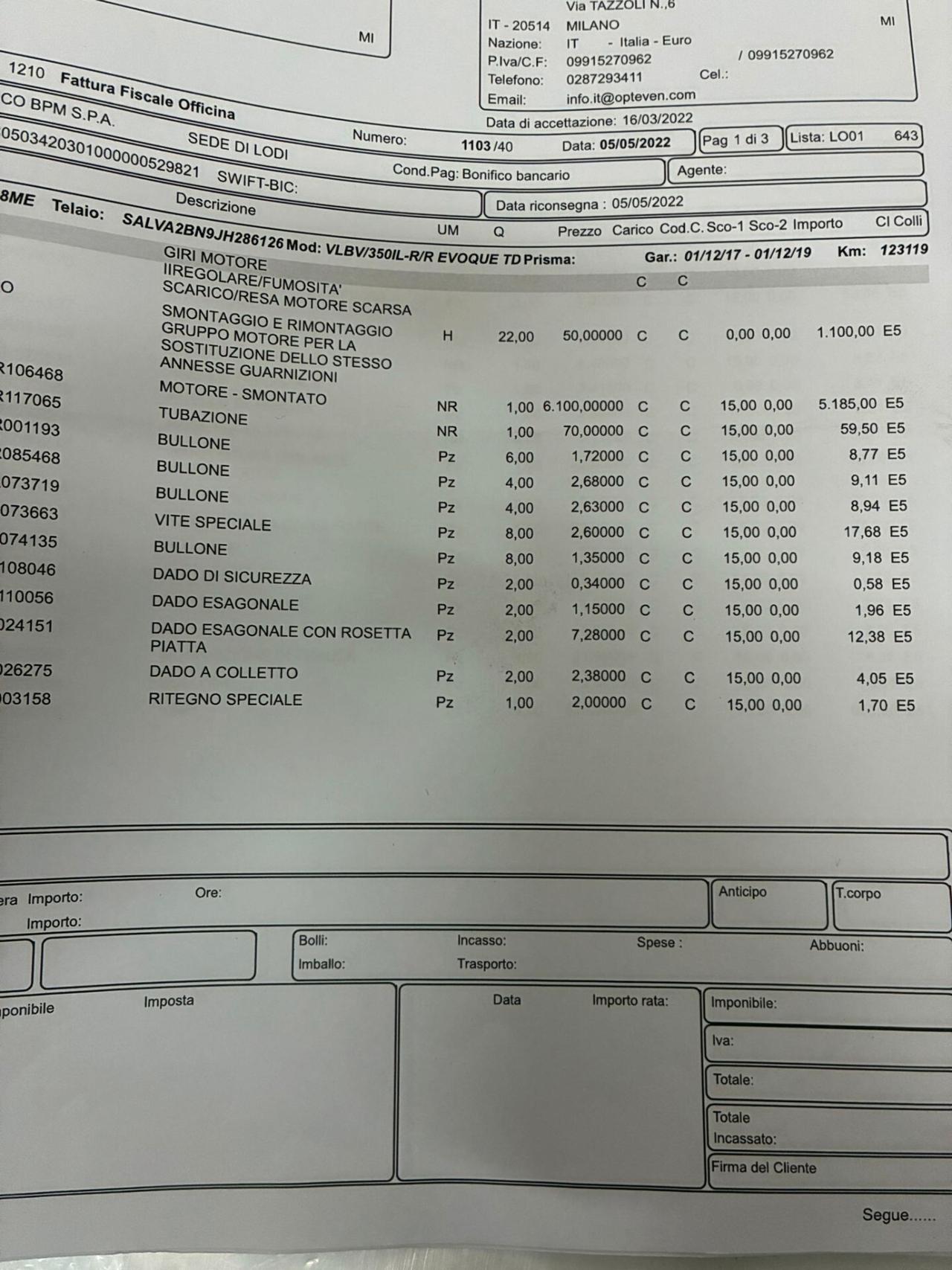 LandRoverEvoque2.0TD4 150CV motore sostituito-17
