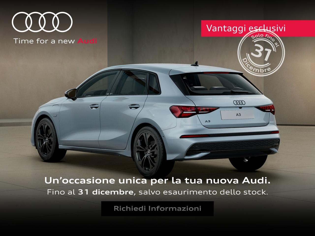 Audi A3 sportback 1.5 tfsi e business advanced 204cv s-tronic