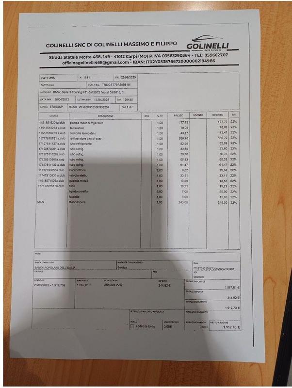 BMW Serie 3 Serie 3 Touring 316d Auto - GARANZIA