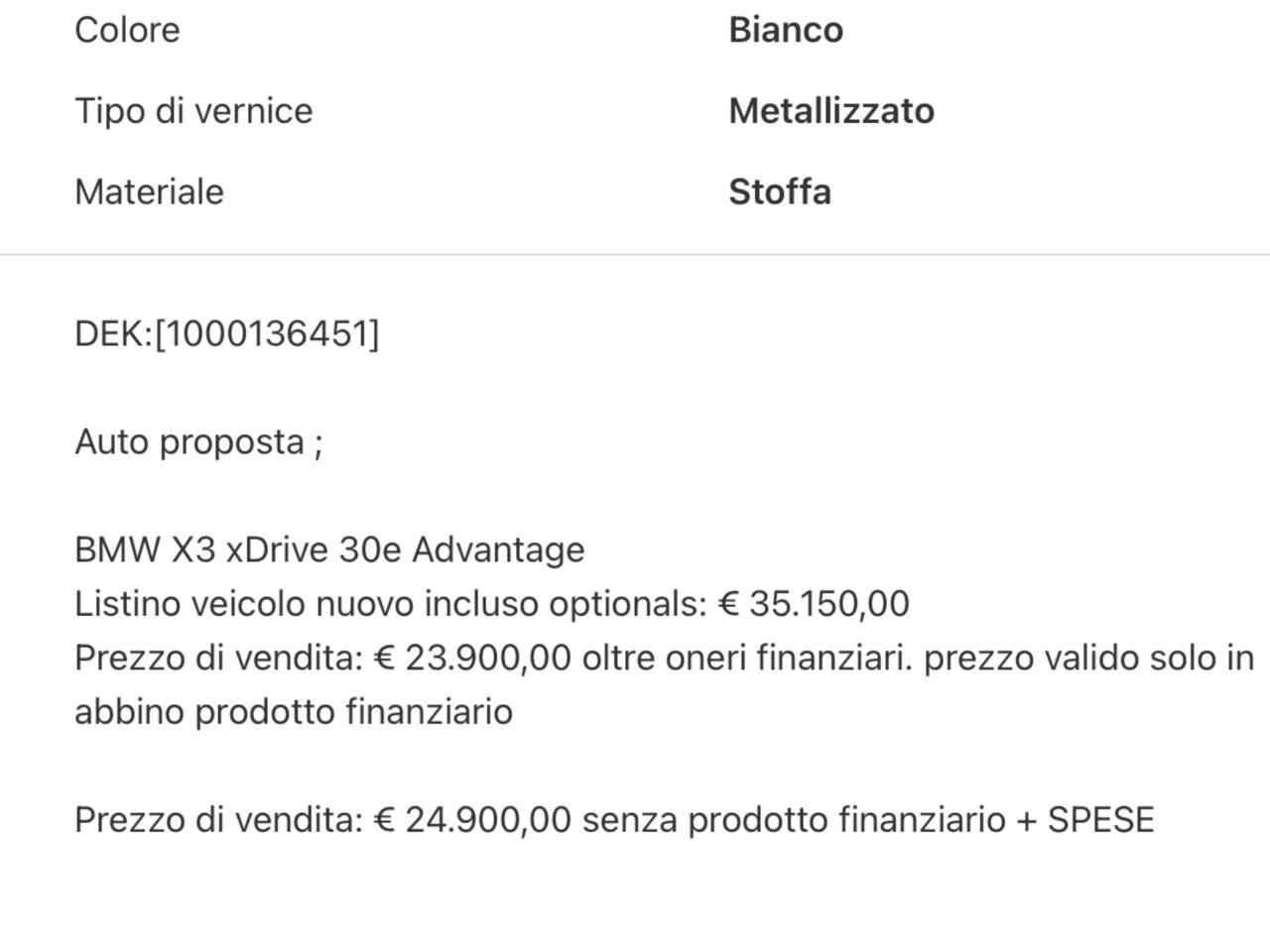 Bmw X3 xDrive30e Business Advantage 292 Cv Perfetta