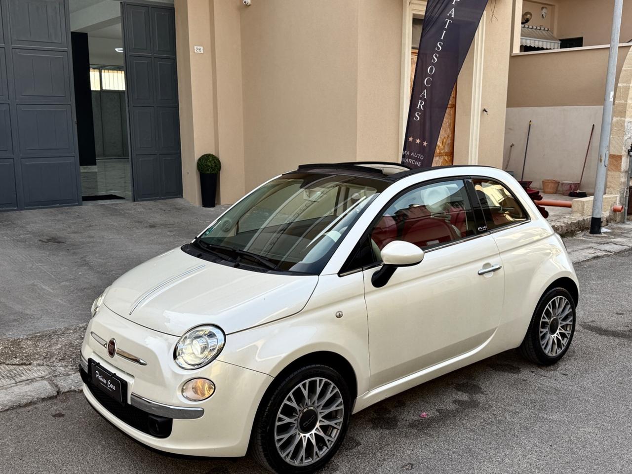 Fiat 500 1.4 16V Lounge Pelle rossa Bianco perla