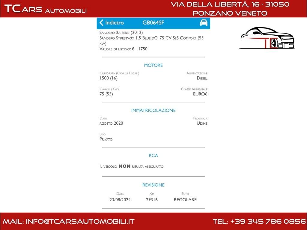 DACIA SANDERO STREETWAY 1.5 DCI UNIPRO