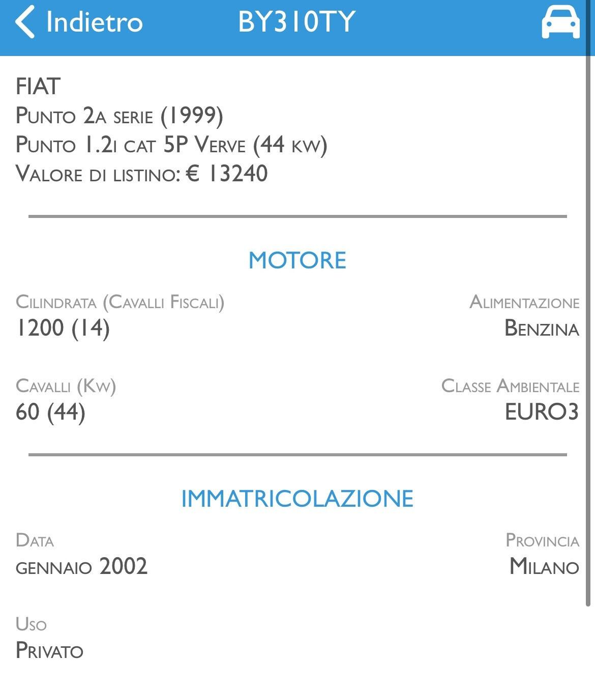 Fiat Punto 1.2i cat 5 porte solo85milakm