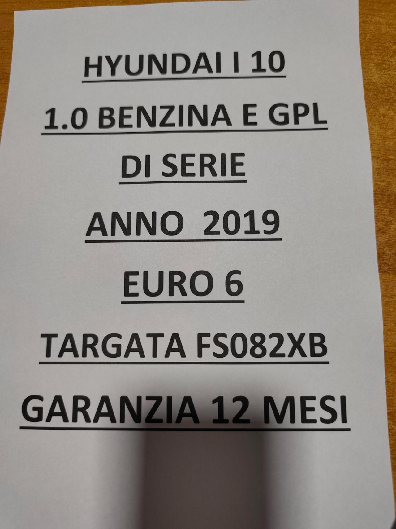 Hyundai i10 1.0 BENZINA E GPL DI SERIE Connectline
