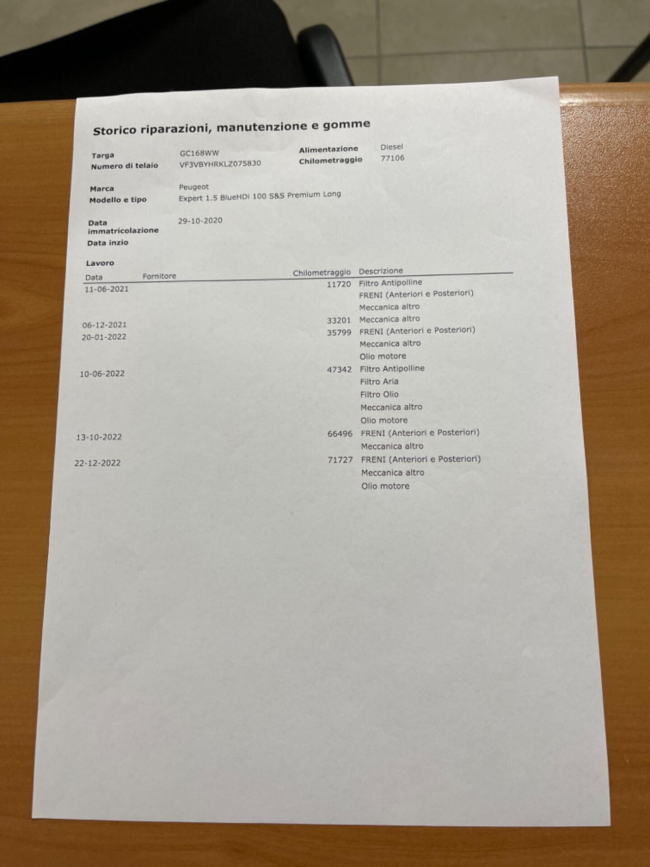 Peugeot Expert BlueHDi 100 S&S PL-SL-TN Furgone Premium Long