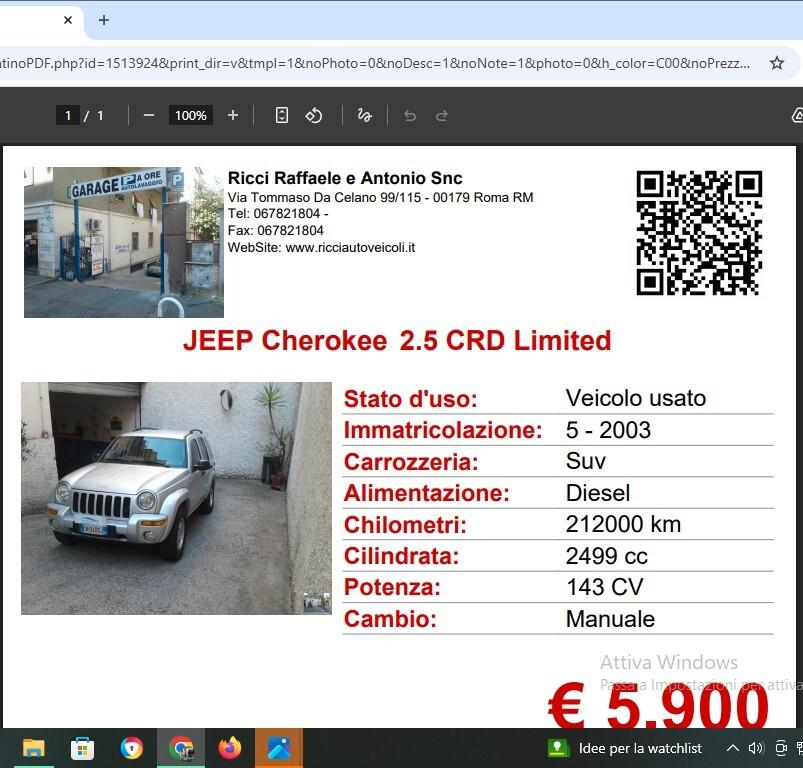 Jeep Cherokee 2.5 CRD Limited