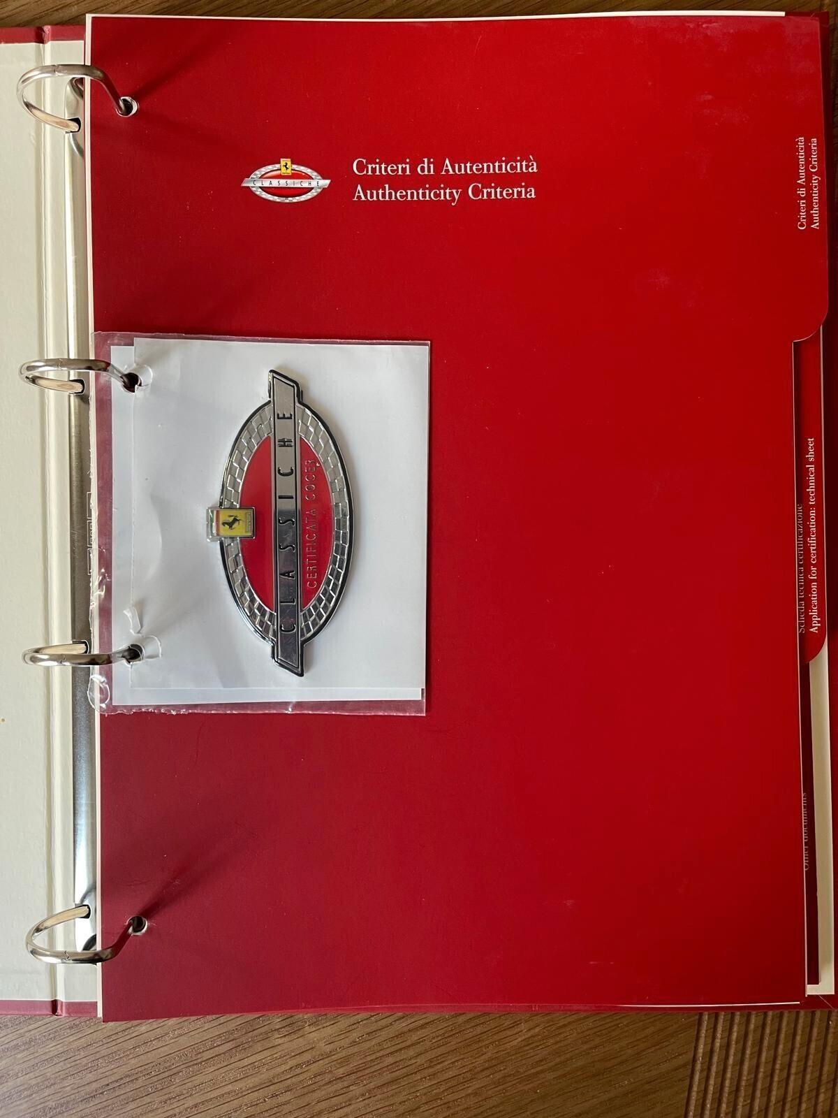Ferrari Testarossa Monospecchio Monodado Cert. Ferrari Classiche
