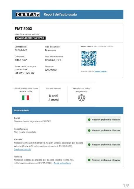 Fiat 500X 1.4 T-Jet 120 CV GPL Lounge