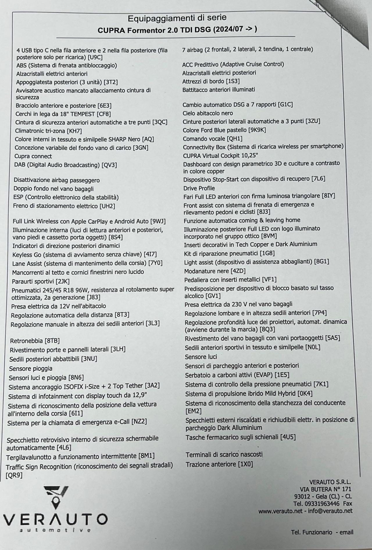 CUPRA Formentor 2.0 tdi dsg possibilità noleggio no scoring