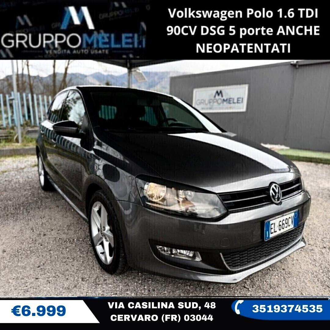 VW Polo 1.6 TDI 90CV AUTOMATICA DSG ANCHE NEOPATENTATI