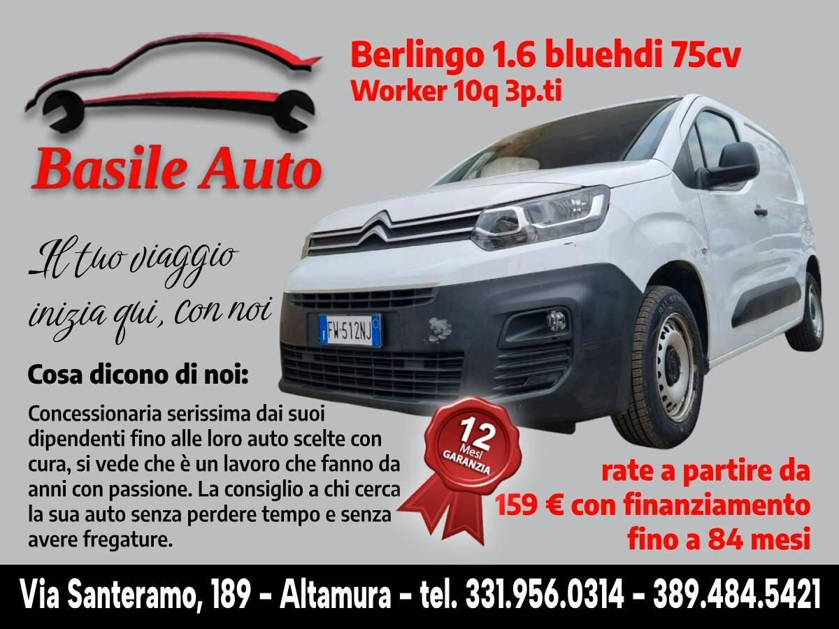 Berlingo 1.6 bluehdi 75cv Worker 10q 3p.ti