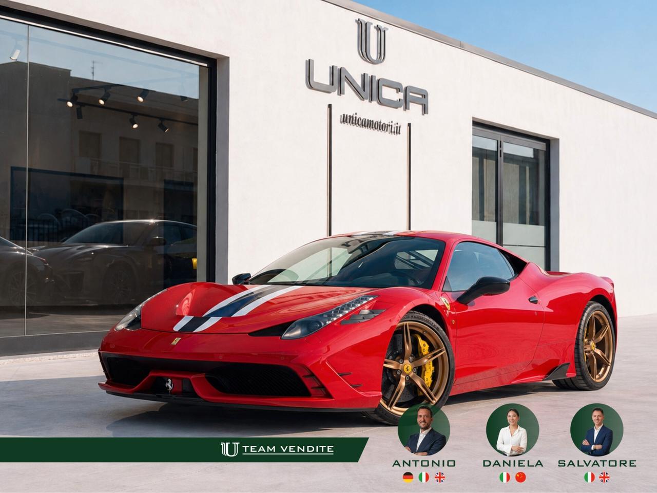 Ferrari 458 SPECIALE 4.5 605 CV DCT COUPE' CERCHI MAGNESIO ORO 1600 KM
