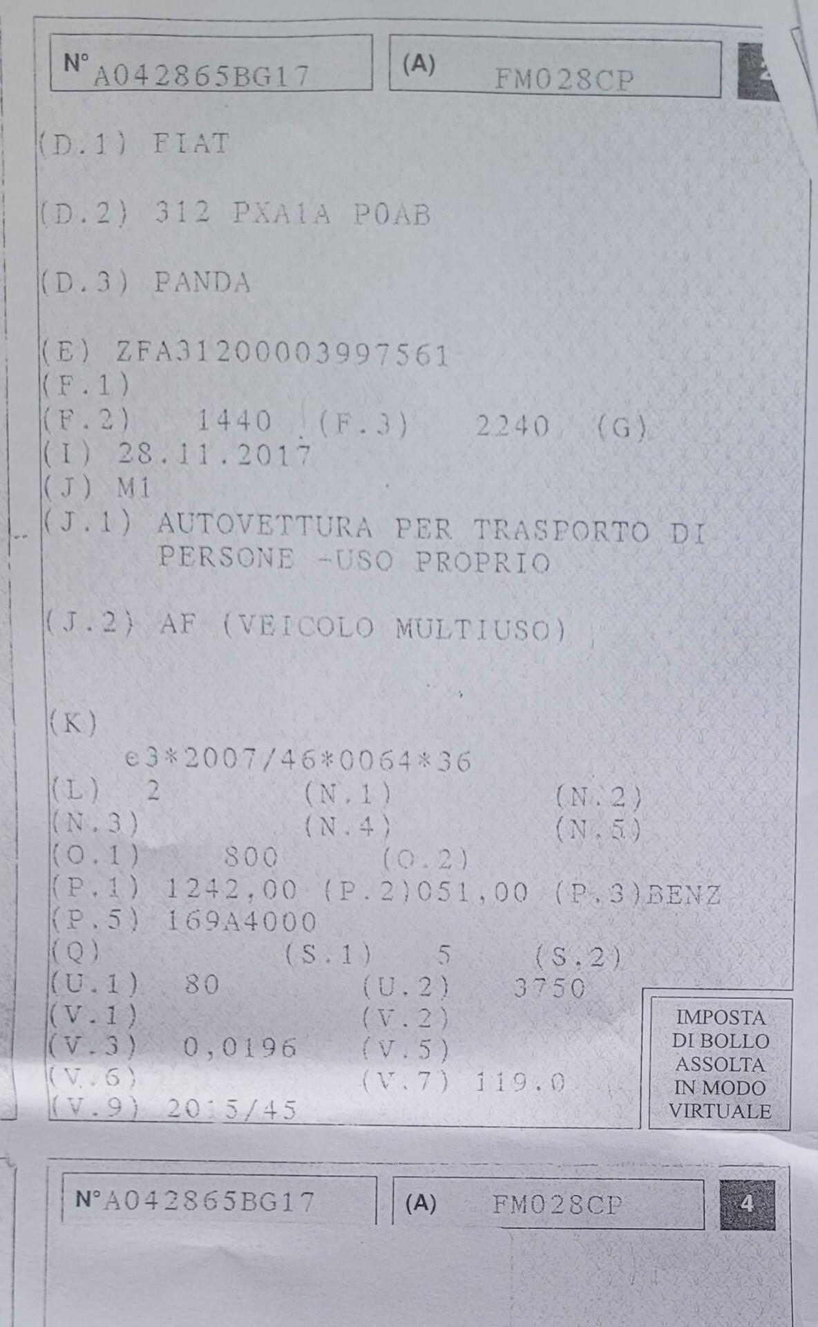 Fiat Panda 1.2 GPL..Adatta Ai Neopatentati..