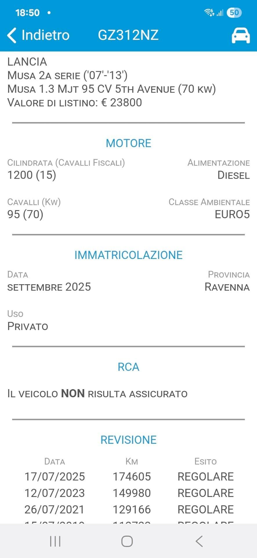 Lancia MUSA 1.3 Mjt 95 CV 5th Avenue