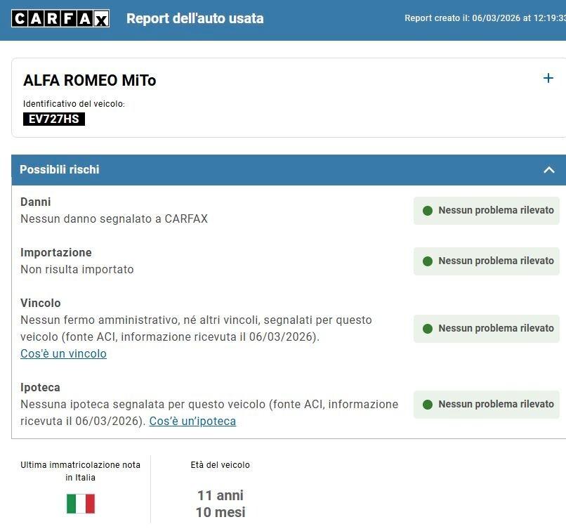 Alfa Romeo MiTo 1.4 SPORT 70 CV 2014 EURO 67000 KM