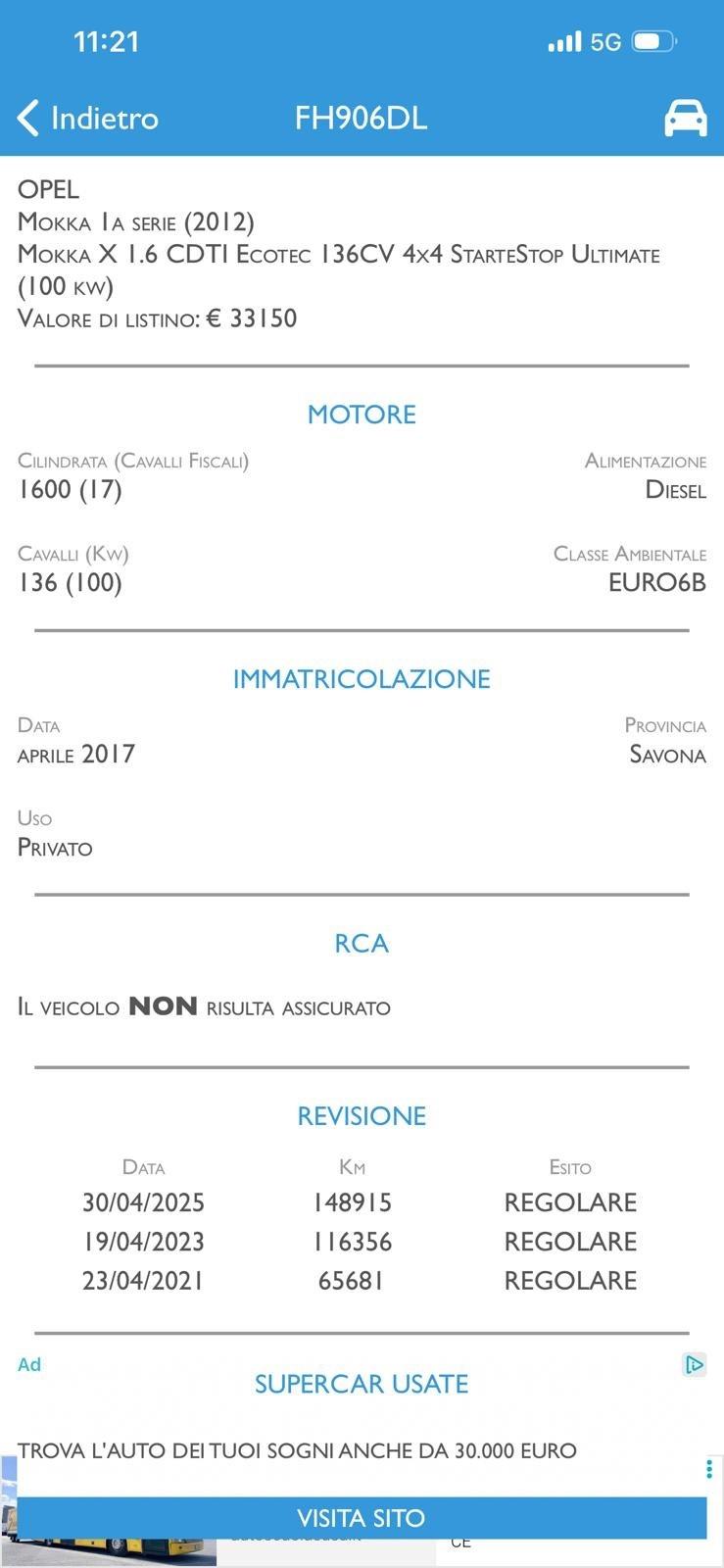 Opel Mokka X 1.6 CDTI Ecotec 136CV 4x4 ultimate