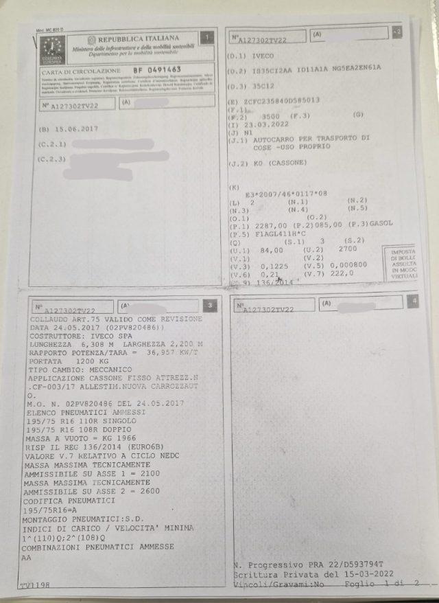 IVECO Daily 35C12 BTor 2.3 HPT PM-RG Cabinato