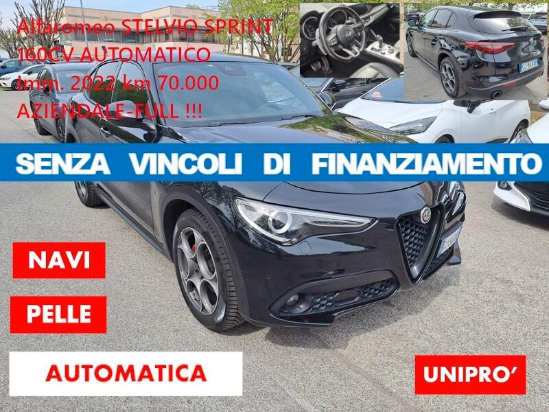 Alfa Romeo Stelvio 2.2 td 160CV SPRINT AT8 RWD PELLE*NO VINCOLI DI FINANZIAM*AZIENDALE UNIPR