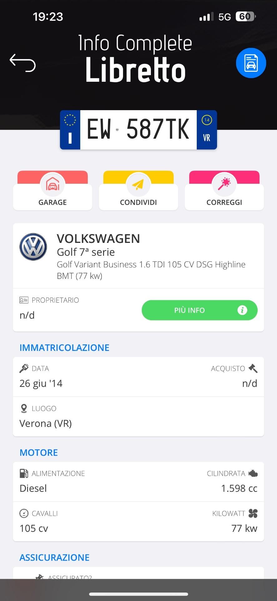 Volkswagen Golf Variant 1.6 TDI 105 CV DSG Highline BlueMotion Tech.