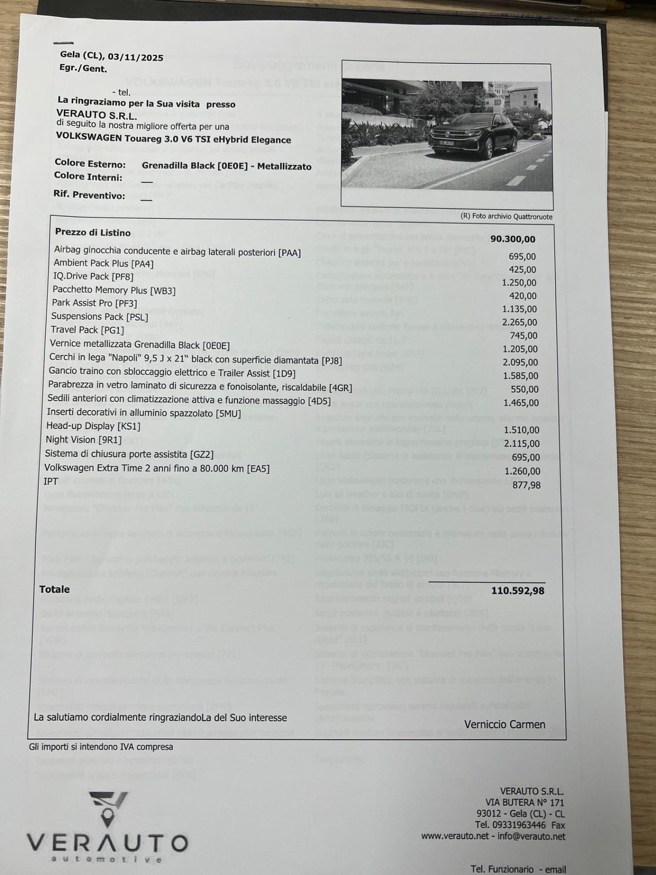 Volkswagen Touareg 3.0 V6 TSI eHybrid Elegance Super Offerta T-Stock