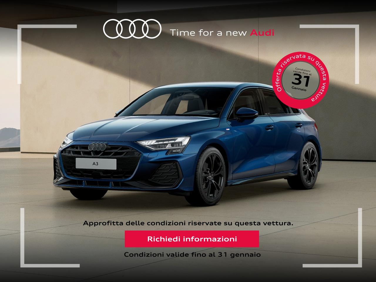 Audi A3 sportback 2.0 tdi s line edition 150cv s-tronic