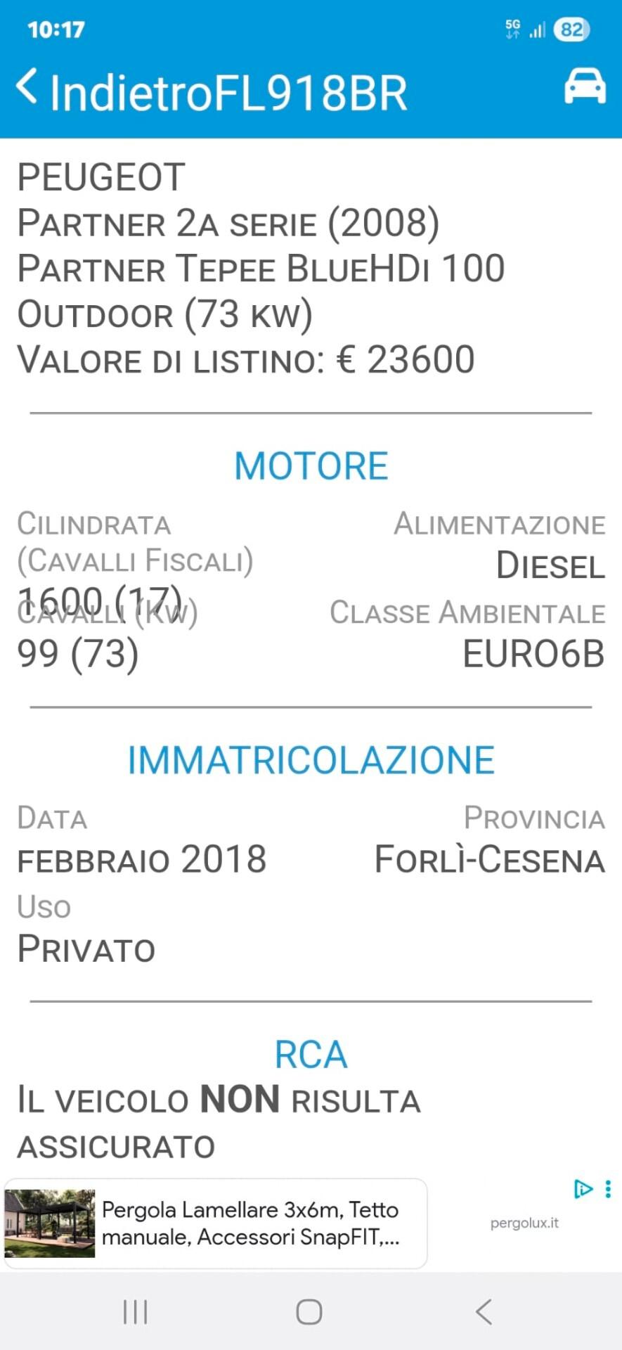 Peugeot Partner BlueHDi perfetta e garantita 12 mesi